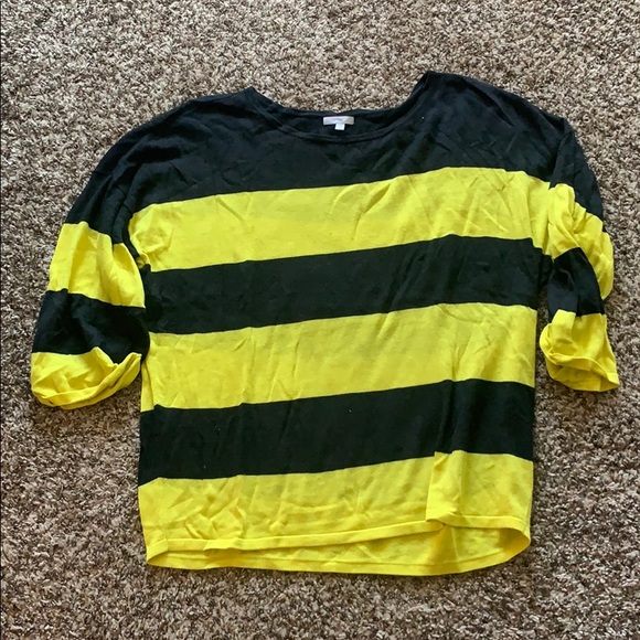 Grey and yellow striped tunic sweater - Picture 1 of 1